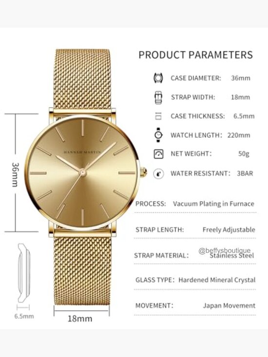 Stainless Steel Expansion Band Analog Quartz Wristwatch 30M Waterproof